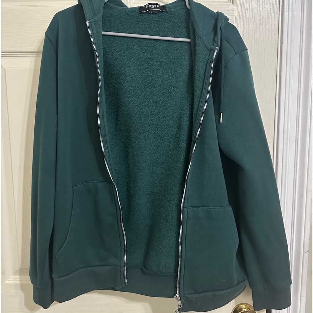 Mens F21 Green Zip Up